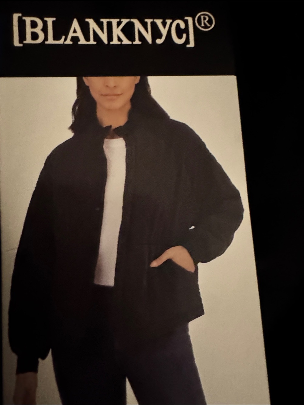 Blank NYC Black Relaxed Bomber Jacket